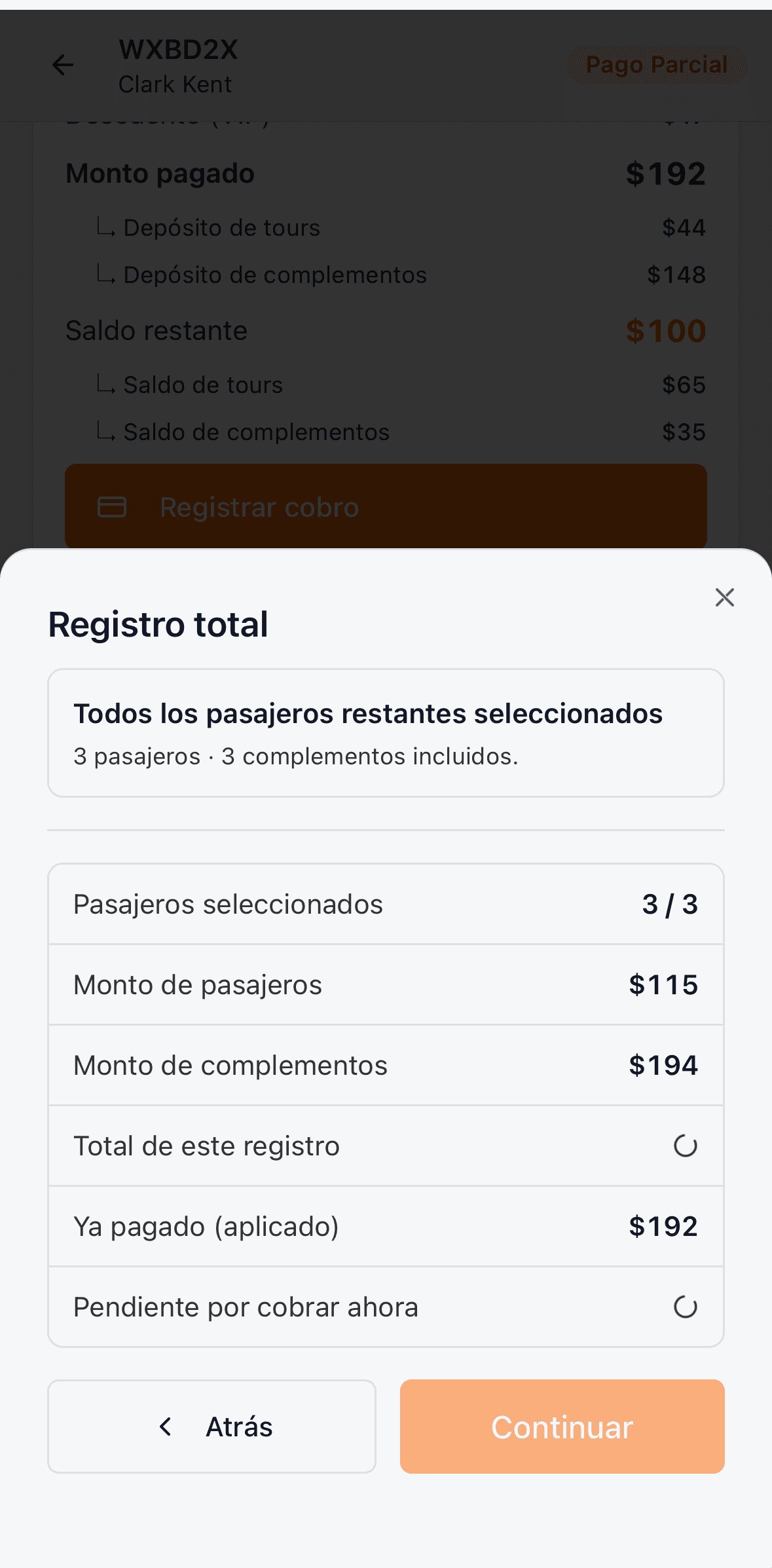 Full passenger check in